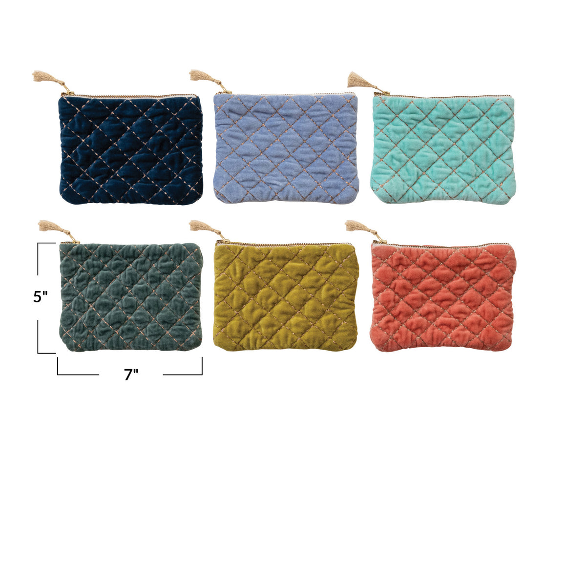 Quilted Cotton Velvet Pouch