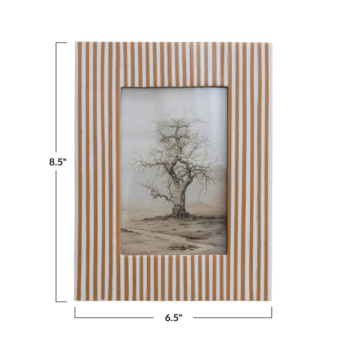 Caramel Striped Photo Frame