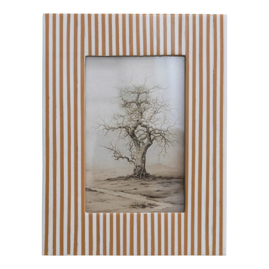 Caramel Striped Photo Frame