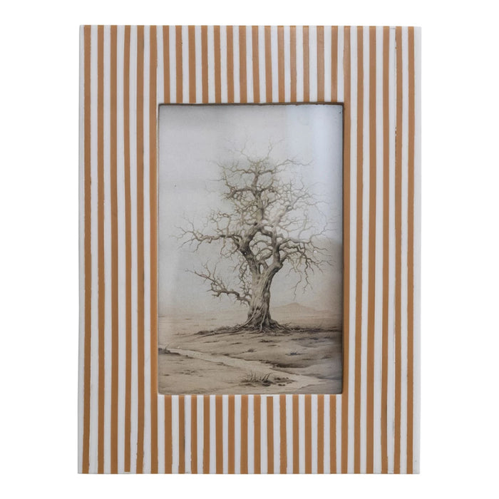 Caramel Striped Photo Frame