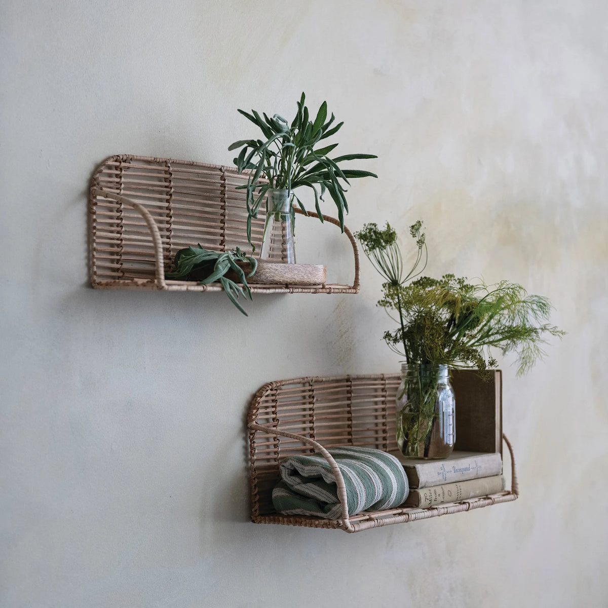 Rattan & Metal Shelves