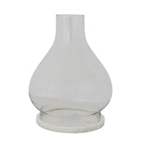 Glass Hurricanes with Marble Base