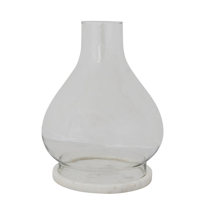 Glass Hurricanes with Marble Base