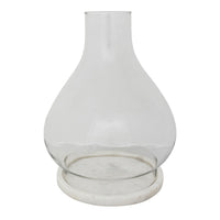 Glass Hurricanes with Marble Base
