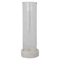 Glass Hurricanes with Marble Base
