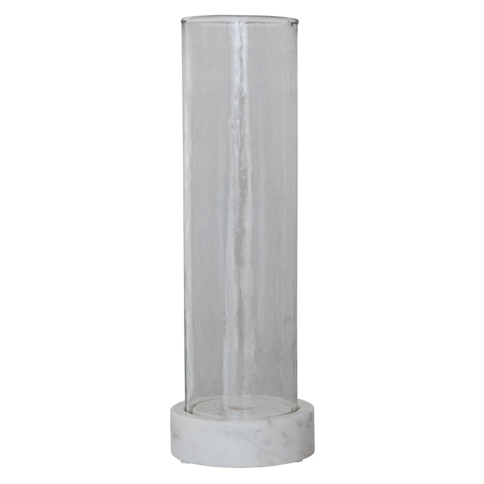 Glass Hurricanes with Marble Base