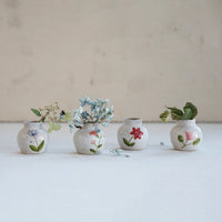 Stoneware Vase with Flower