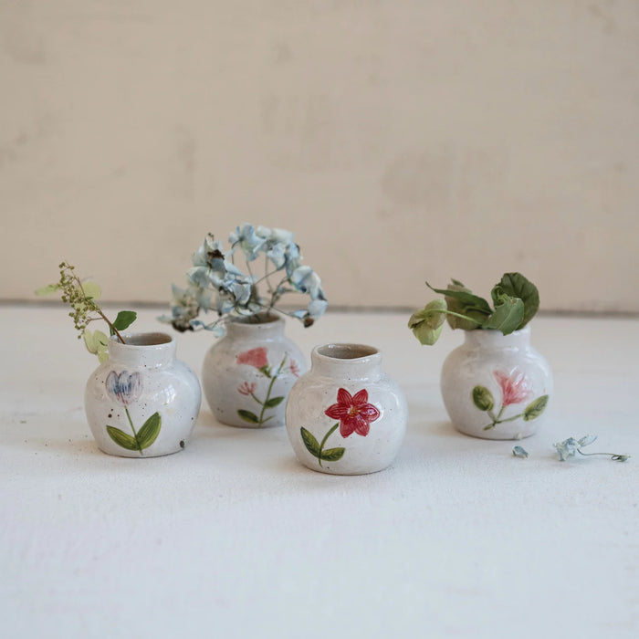 Stoneware Vase with Flower
