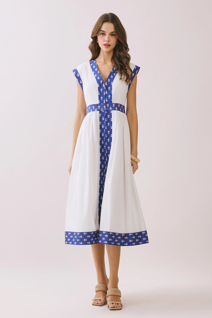 Trim Detail Midi Dress