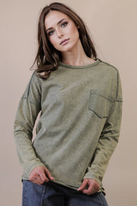 Mineral Washed Knit Top