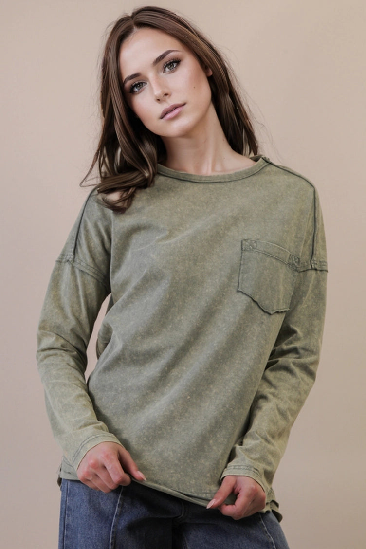 Mineral Washed Knit Top