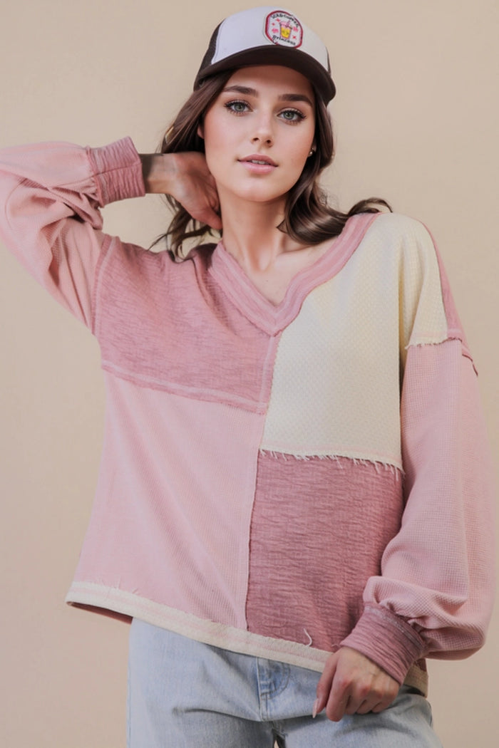 Oversized Color Block Top