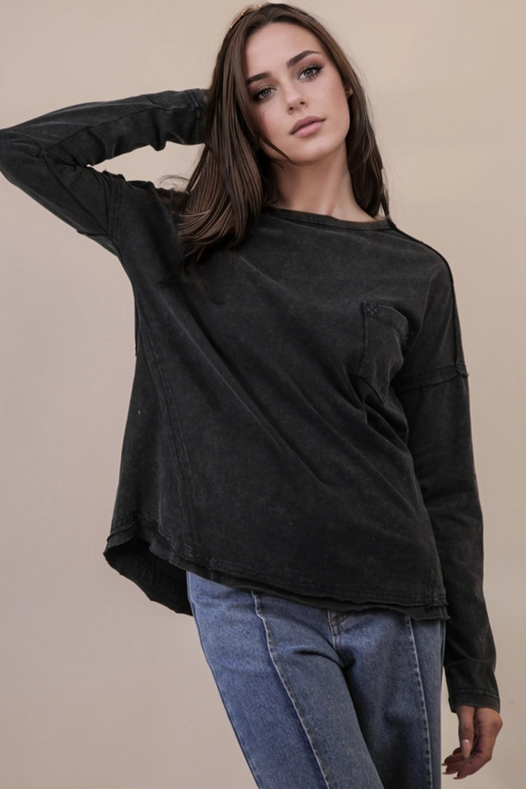 Mineral Washed Knit Top