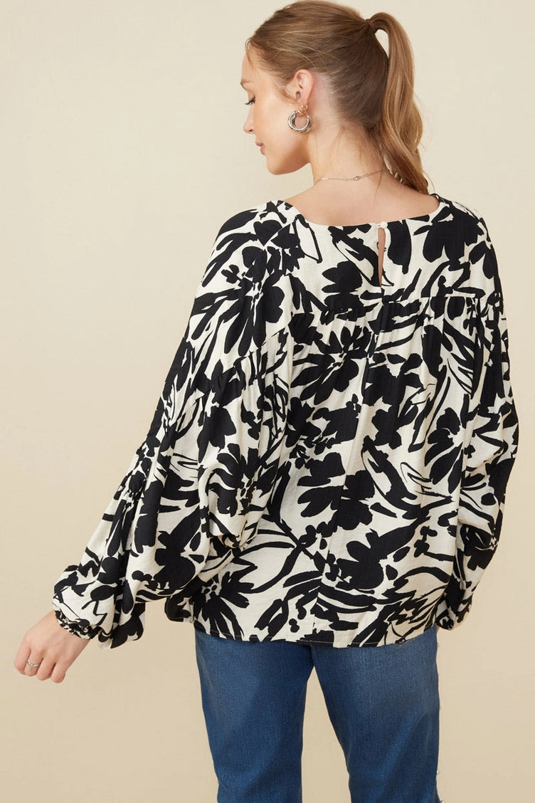 Botanical Print Dolman Top