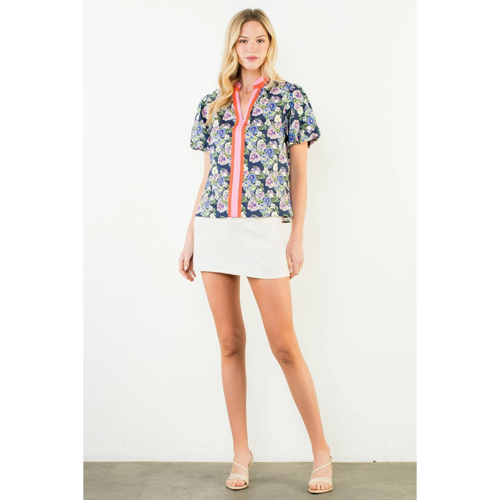 Puff Sleeve Floral Top