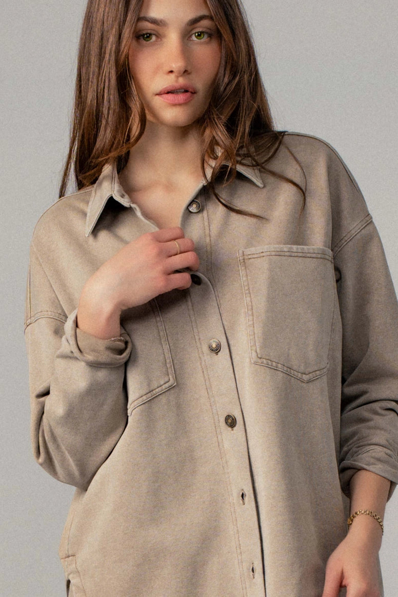 Western Relaxed Denim Top