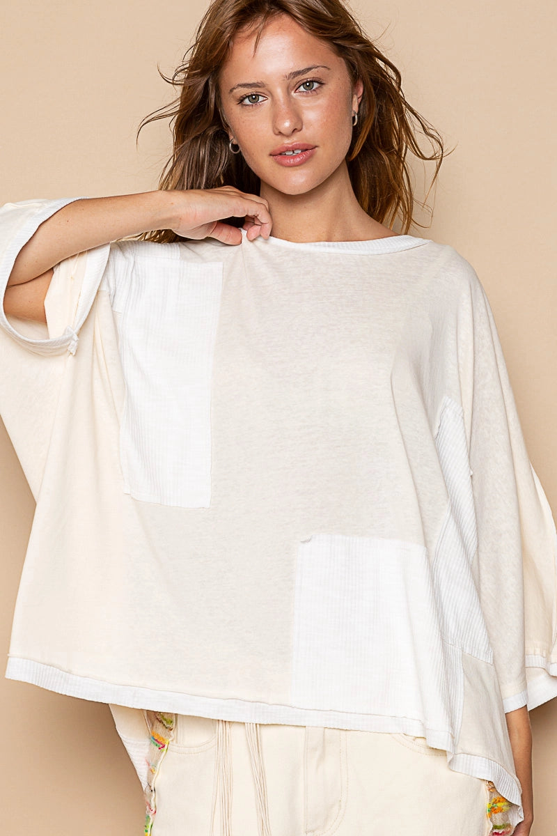 Frayed Edge Patchwork Top
