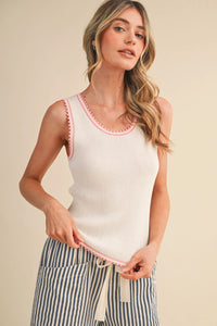 Picot Trim Tank Top