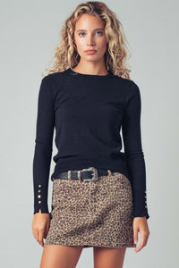 Button Cuff Slim Top