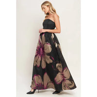 Solid and Printed Maxi Dress