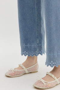 Floral Hem Jeans