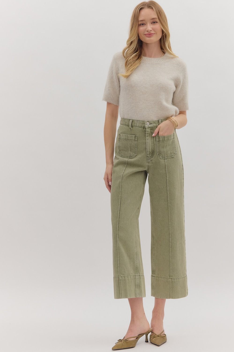 Wide Leg Ankle Pants