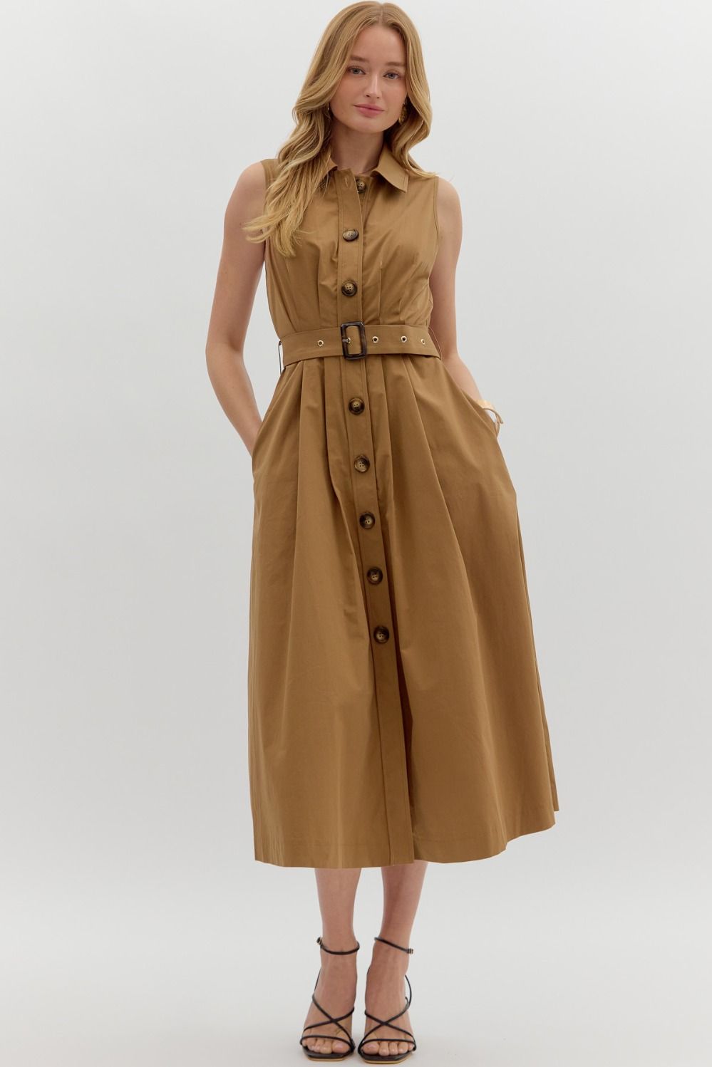 Pleated Midi Dress