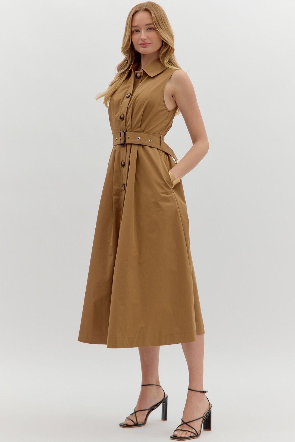 Pleated Midi Dress