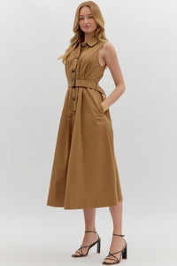 Pleated Midi Dress