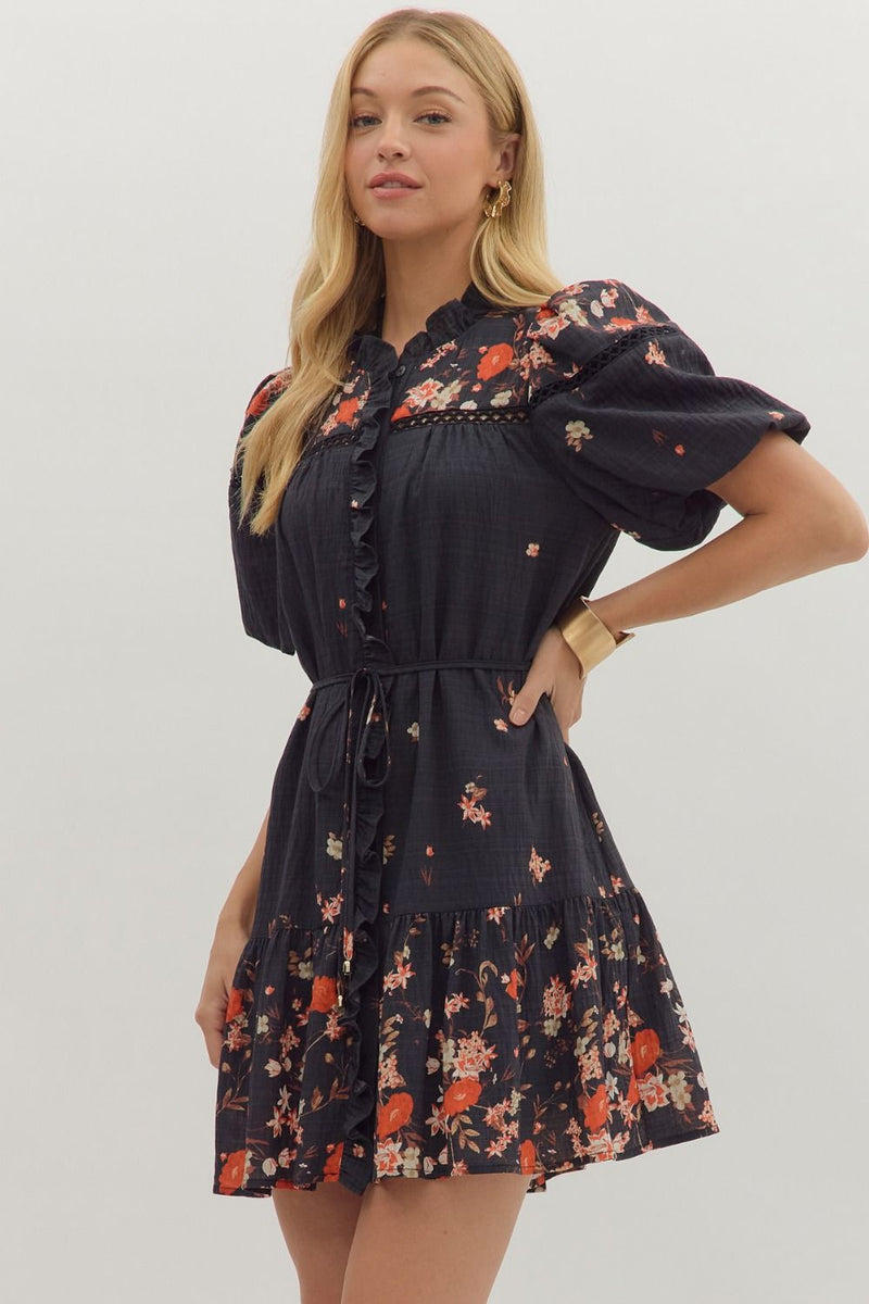 Floral Tie Waist Dress