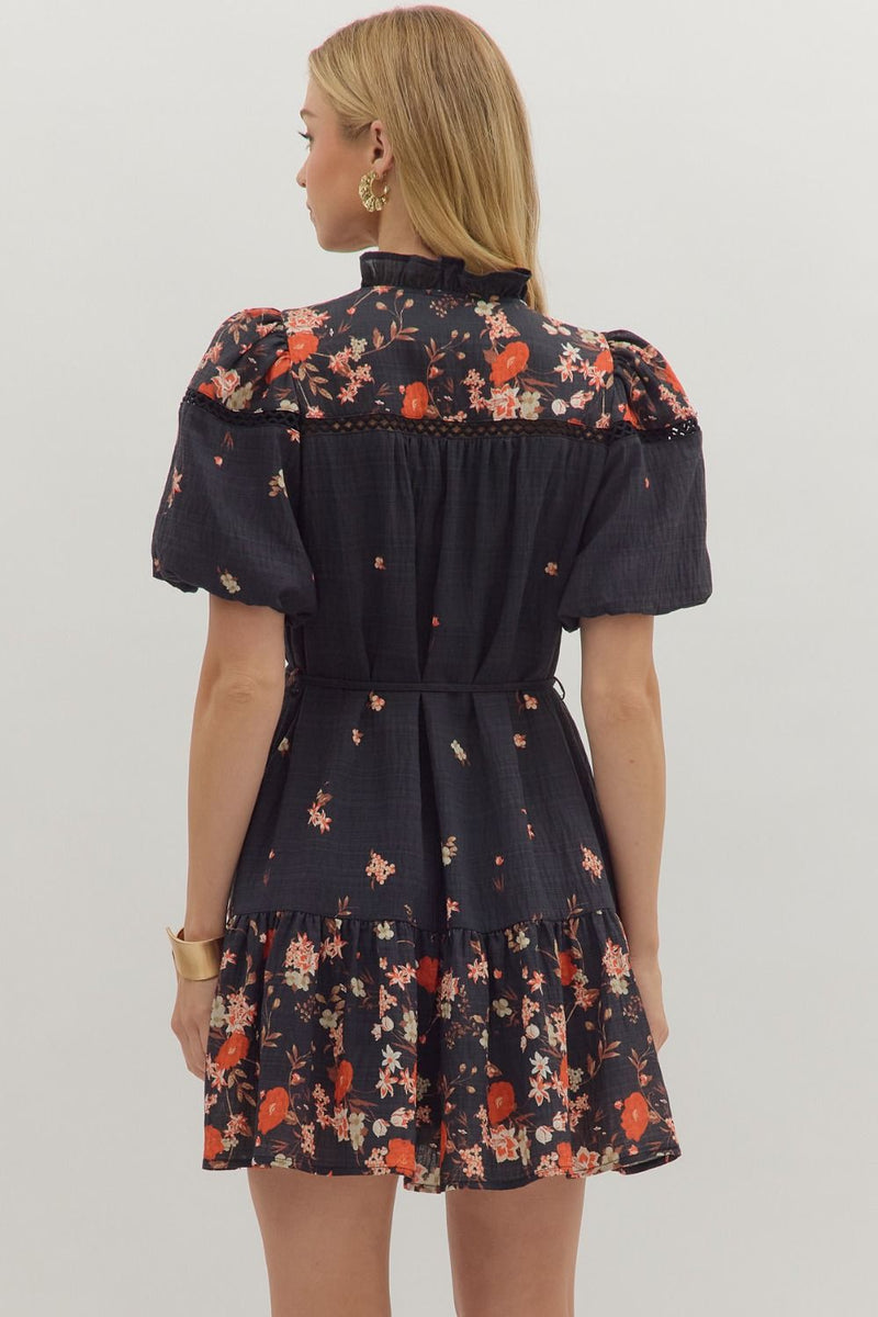 Floral Tie Waist Dress