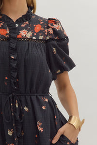 Floral Tie Waist Dress