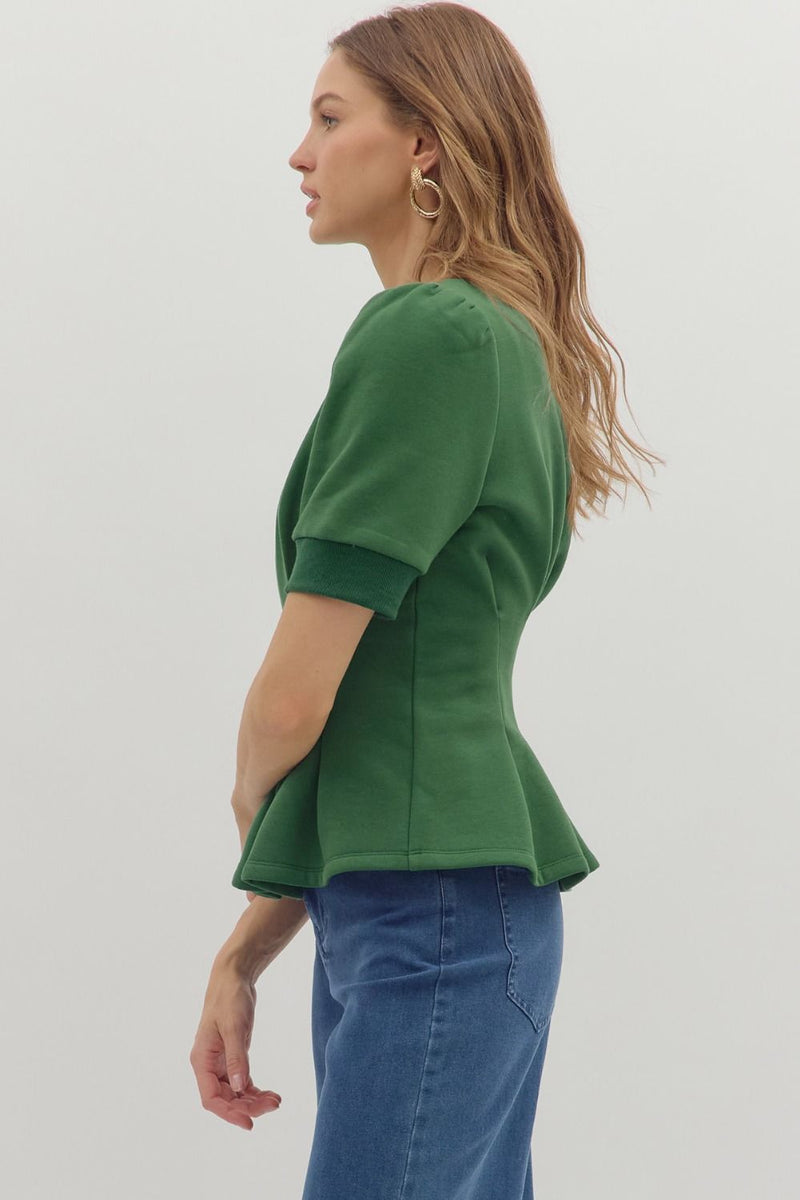 Flared Hem Pleated Top