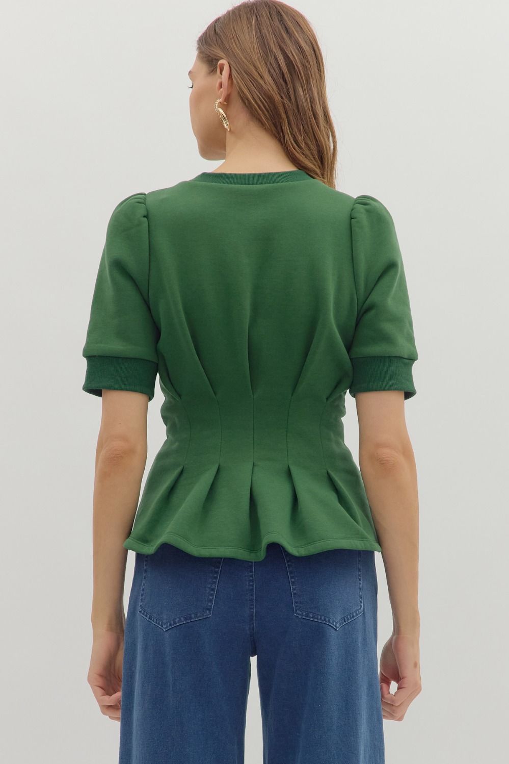 Flared Hem Pleated Top