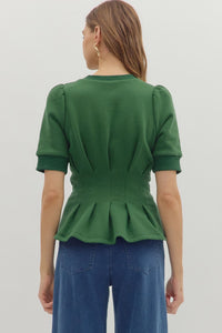 Flared Hem Pleated Top
