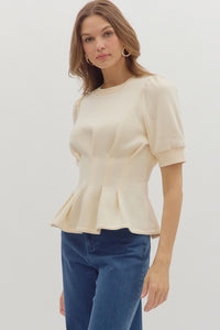 Flared Hem Pleated Top