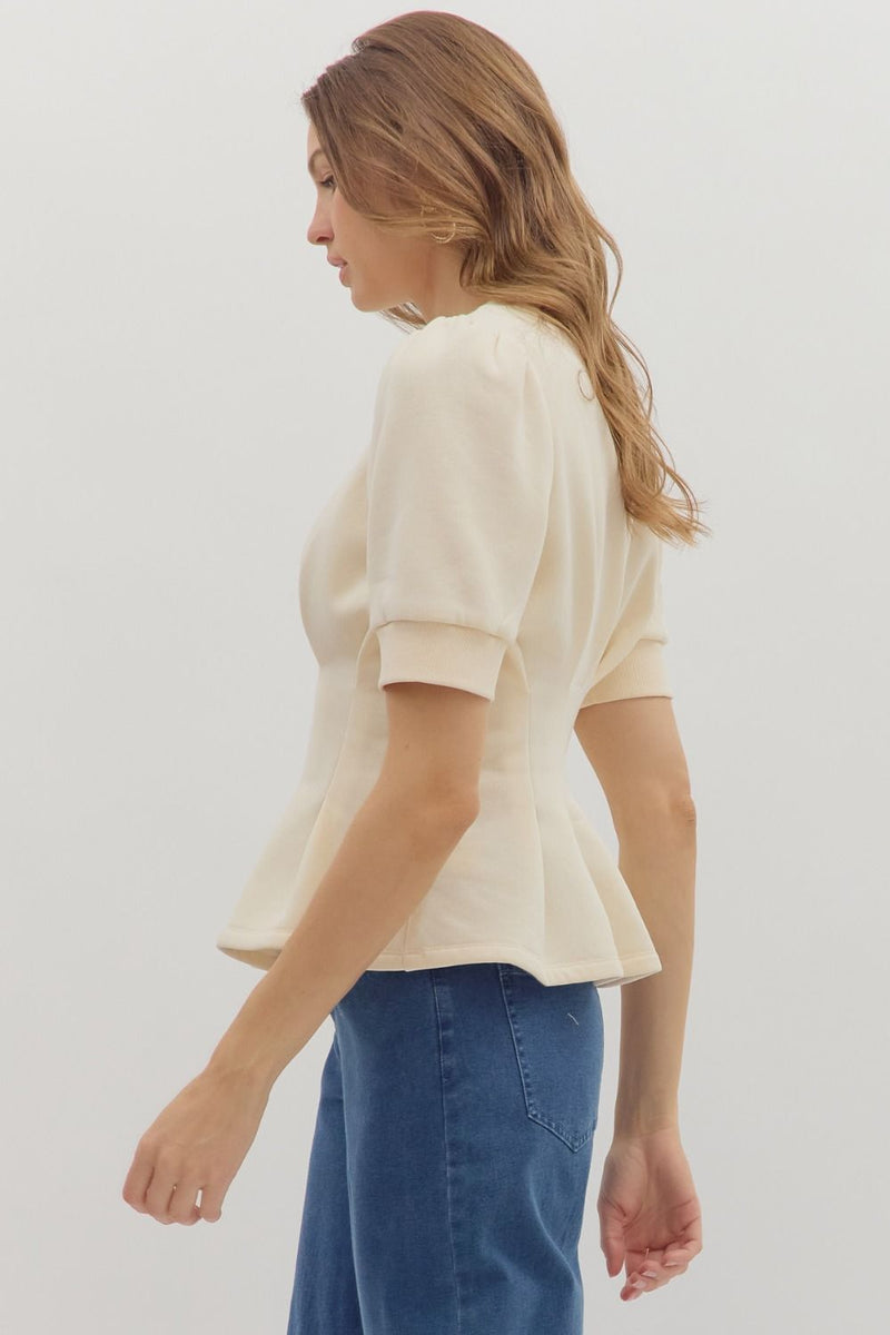 Flared Hem Pleated Top