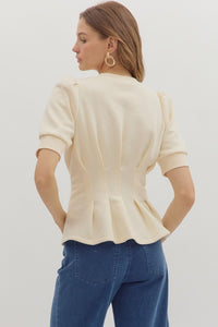 Flared Hem Pleated Top