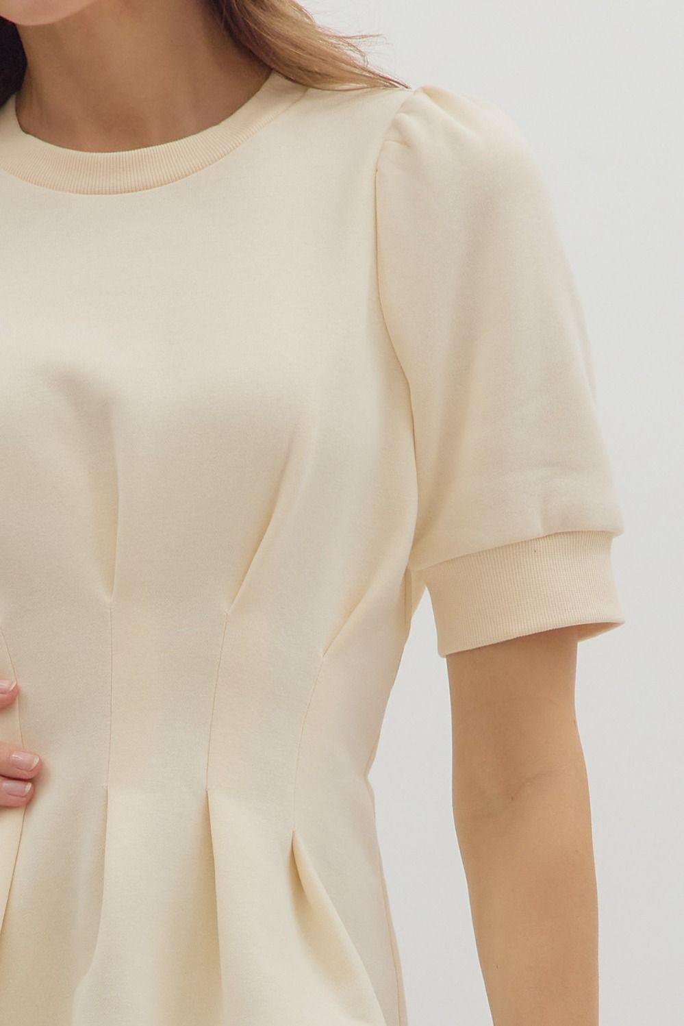 Flared Hem Pleated Top