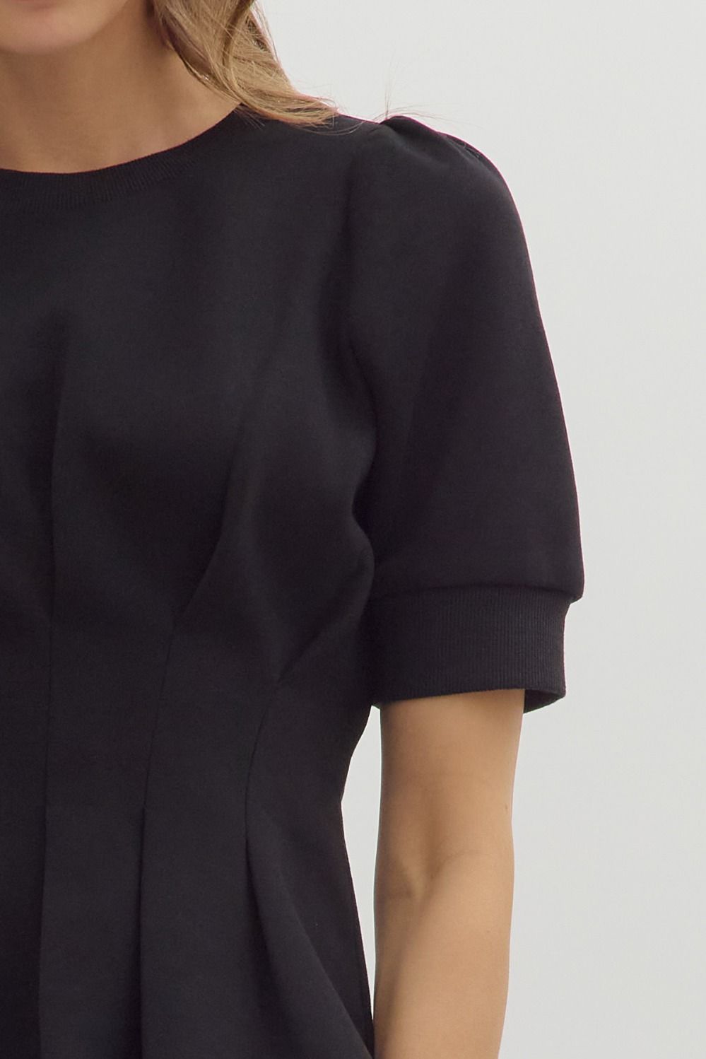 Flared Hem Pleated Top