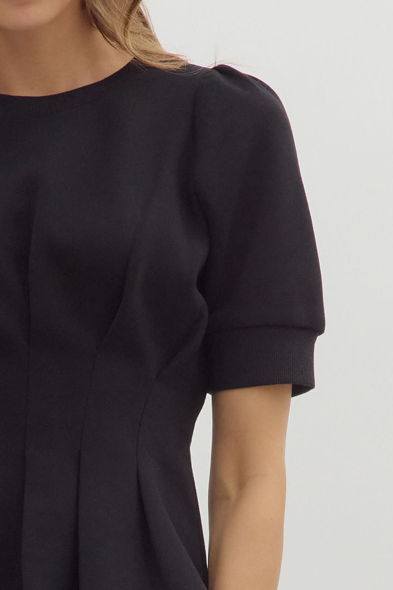 Flared Hem Pleated Top