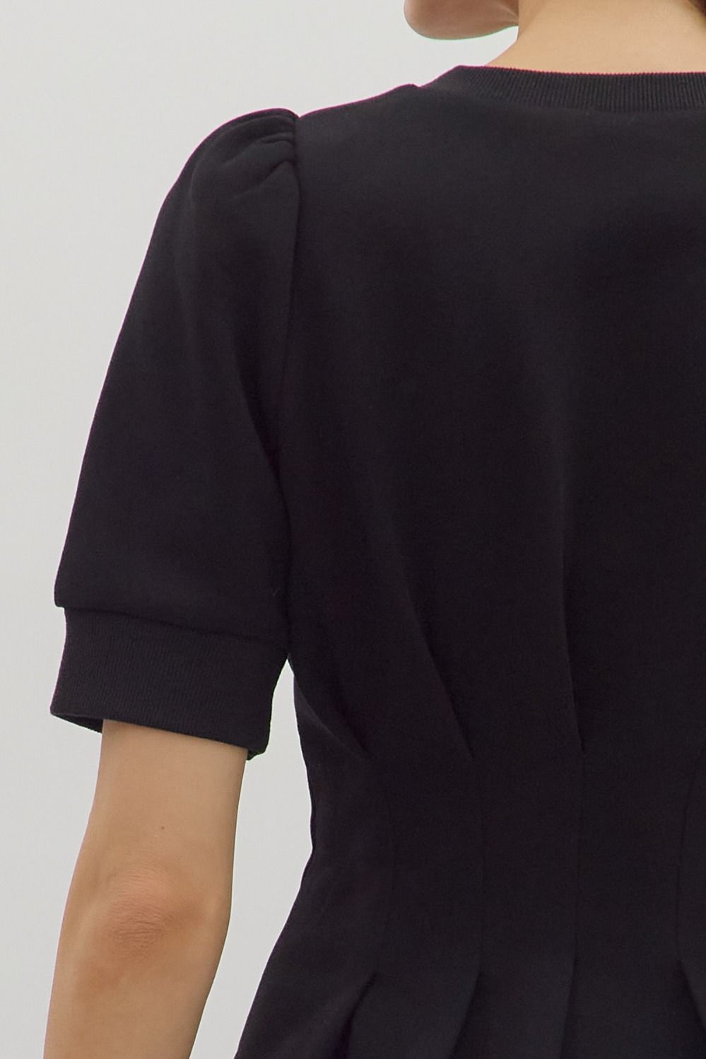 Flared Hem Pleated Top