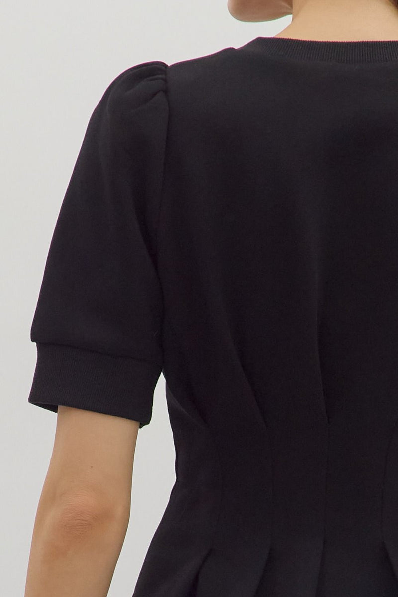 Flared Hem Pleated Top