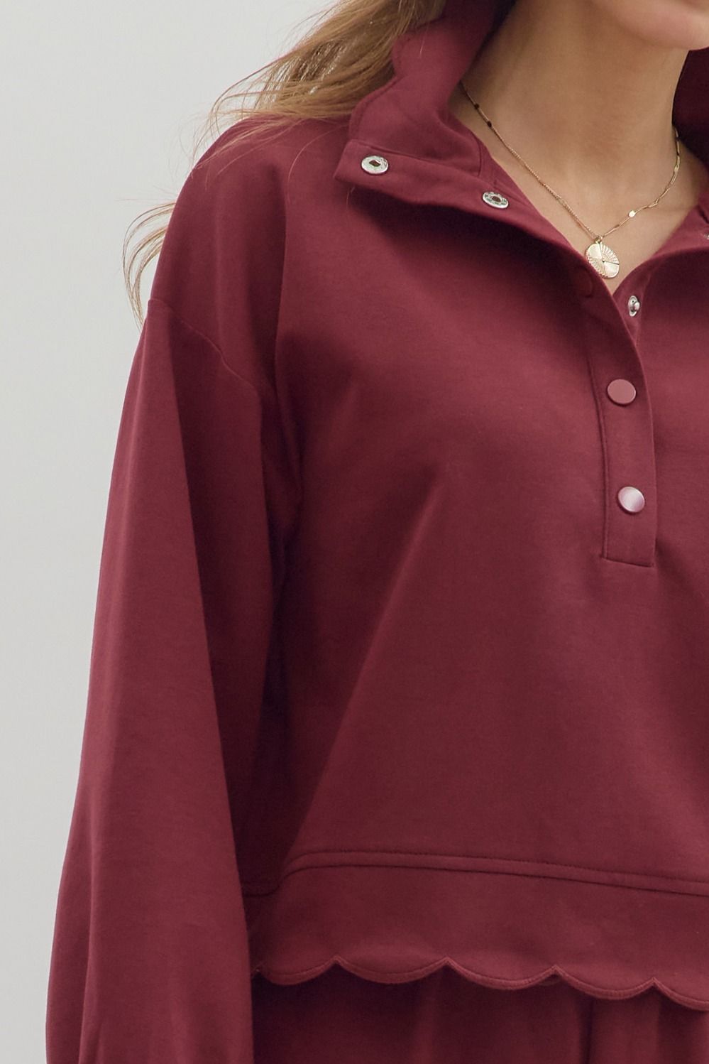 Scalloped Edge Pullover