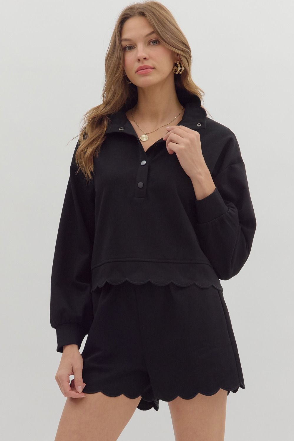 Scalloped Edge Pullover