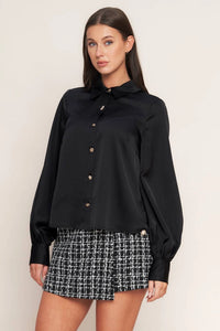 Blouson Sleeve Collared Top