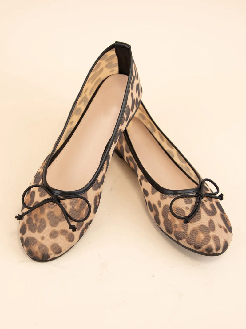 Mesh Leopard Ballet Flat