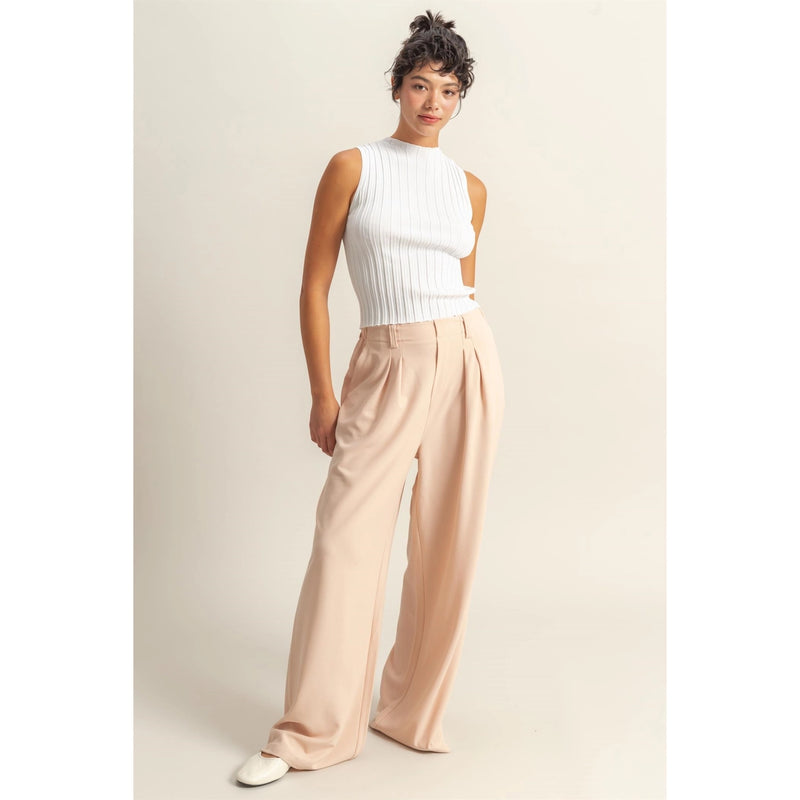 Ribbed Mock Neck Top