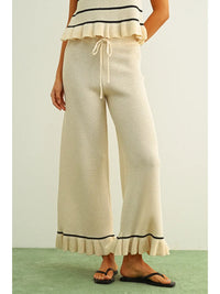 Ruffled Hem Knit Pants