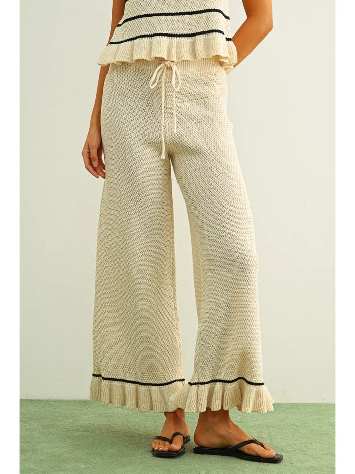 Ruffled Hem Knit Pants